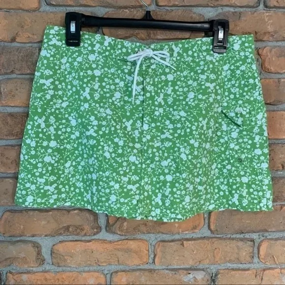 J. Crew‎ Skirt womens 6 Green Floral Print Cotton Golf Tennis Athletic Summer